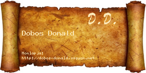 Dobos Donald névjegykártya